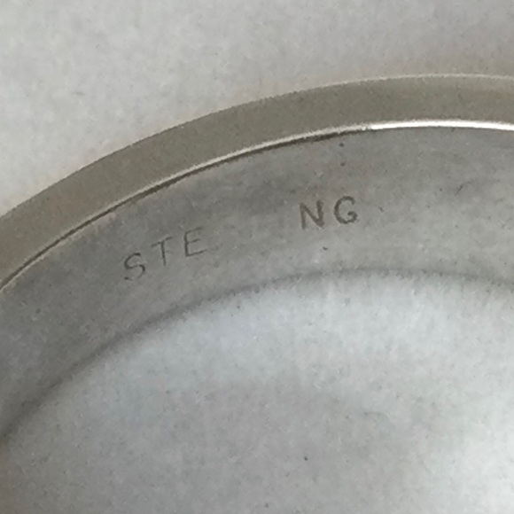 NWT Modernist 1980s Statement Ring - Sterling w Enamel Inlay - Unisex Size 10.5 - Picture 5 of 6